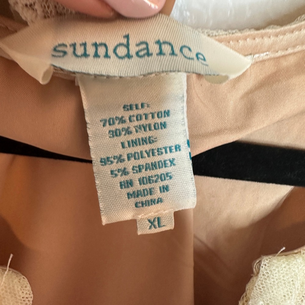 Sundance Sweep of Lace Dress Cream Midi Size XL Like New Boho - Picture 4 of 8
